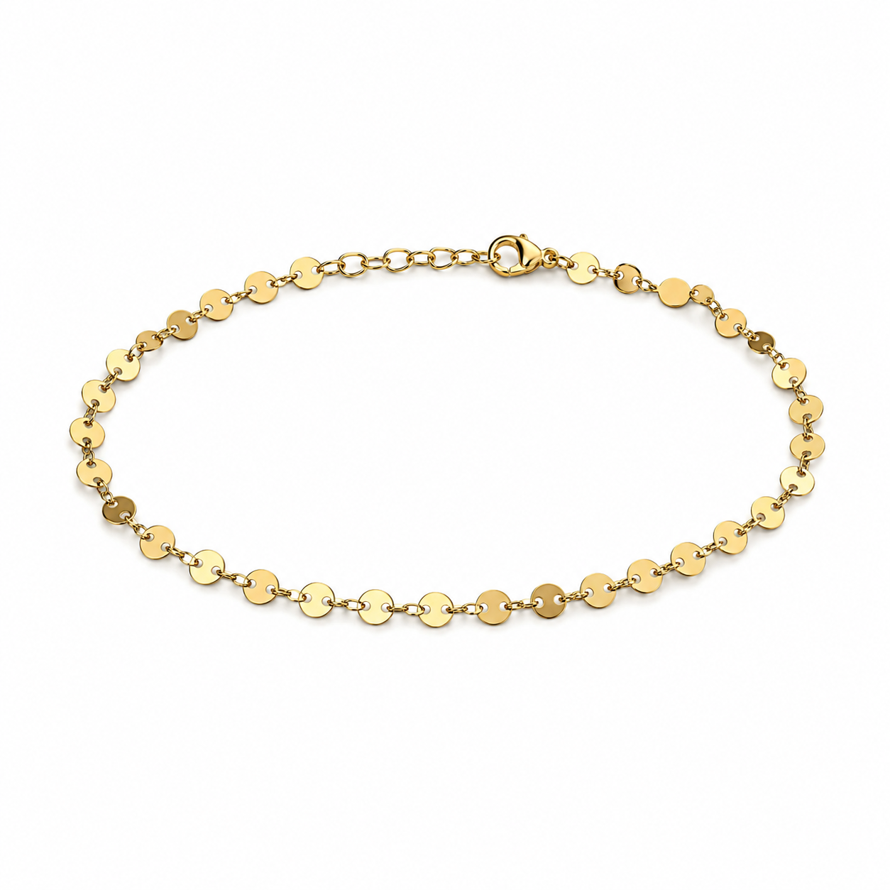 Gold Sequin Disc Chain Anklet