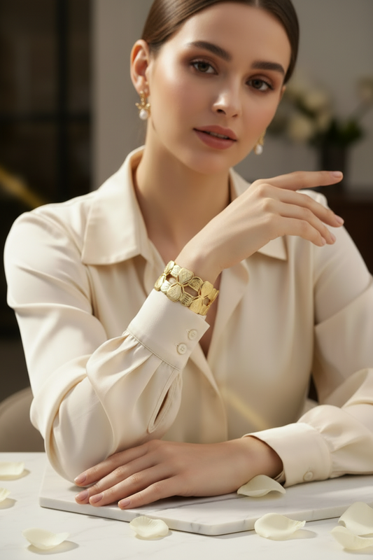 Gold Butterfly Wing Cuff Bangle