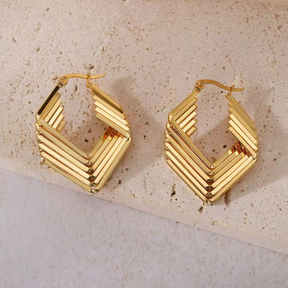 Gold Layered Diamond Hoop Earrings