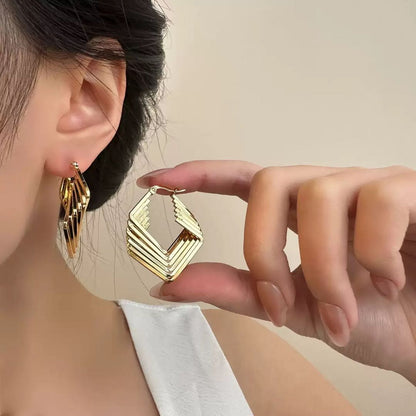 Gold Layered Diamond Hoop Earrings