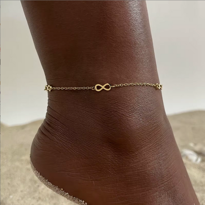 Gold Infinity Symbol Chain Anklet