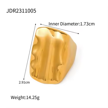 Gold Chunky Square Signet Ring