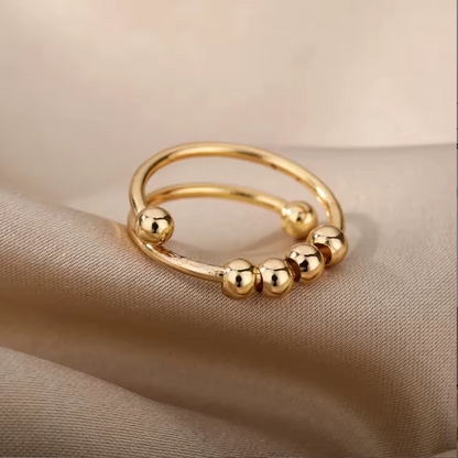 Gold Beaded Anxiety Fidget Ring