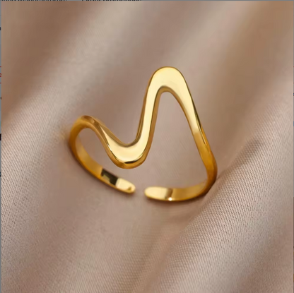 Gold Wave Open Ring