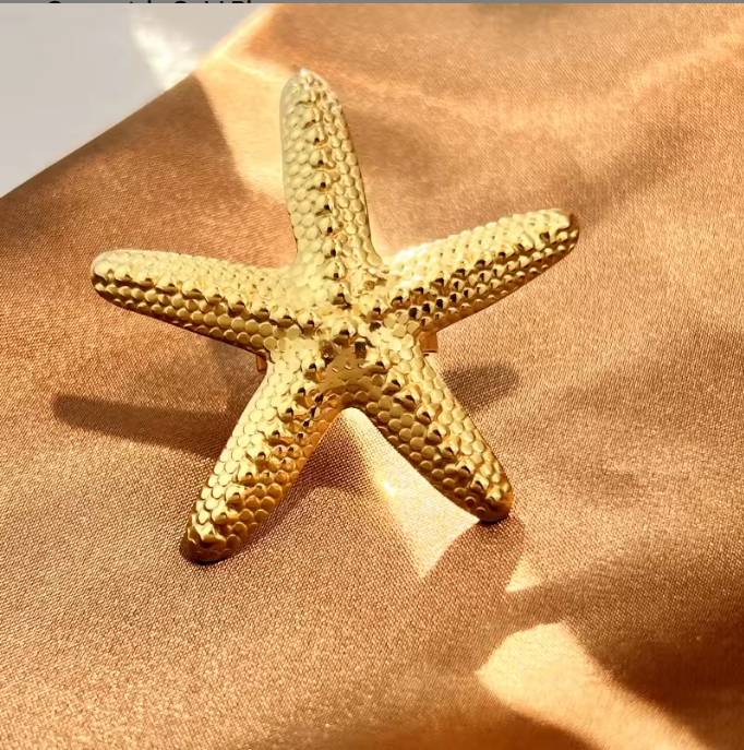 Gold Starfish Textured Statement Ring