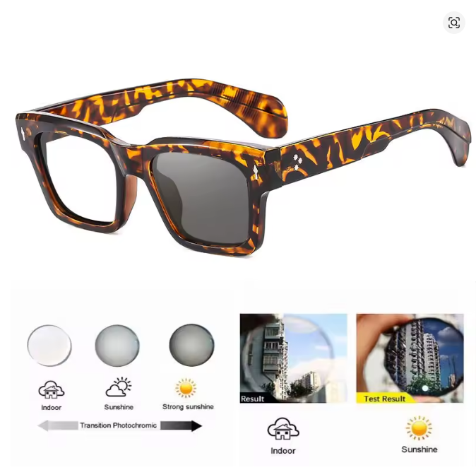 Photochromic Square Frame Glasses – Transition Lens Eyewear