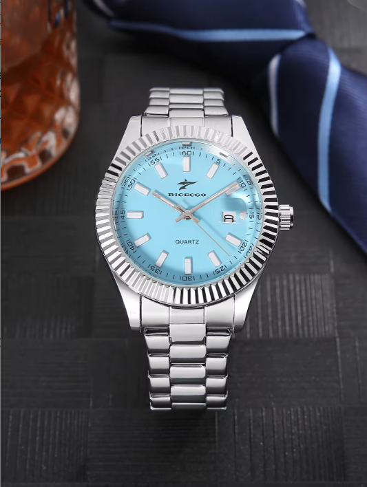 RICECGO Ice Blue Quartz Watch