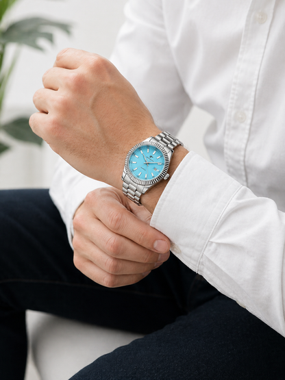 RICECGO Ice Blue Quartz Watch