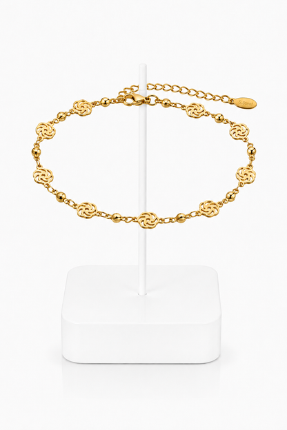Gold Celtic Knot Rose Chain Anklet