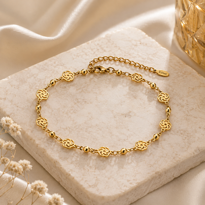 Gold Celtic Knot Rose Chain Anklet
