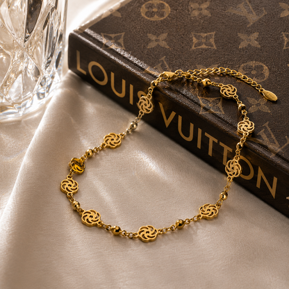 Gold Celtic Knot Rose Chain Anklet