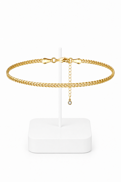 Gold Cuban Link Chain Anklet