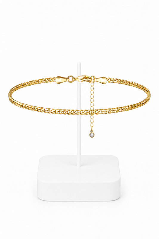Gold Cuban Link Chain Anklet