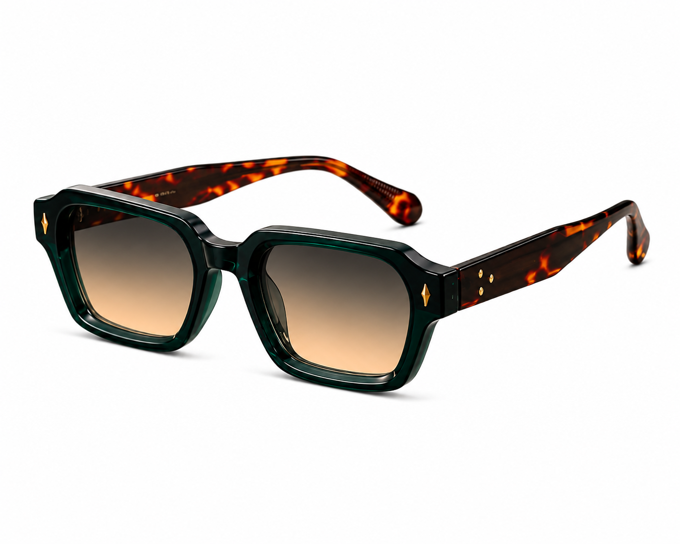 Green Tortoise Square Sunglasses – Gradient Lens Statement Eyewear
