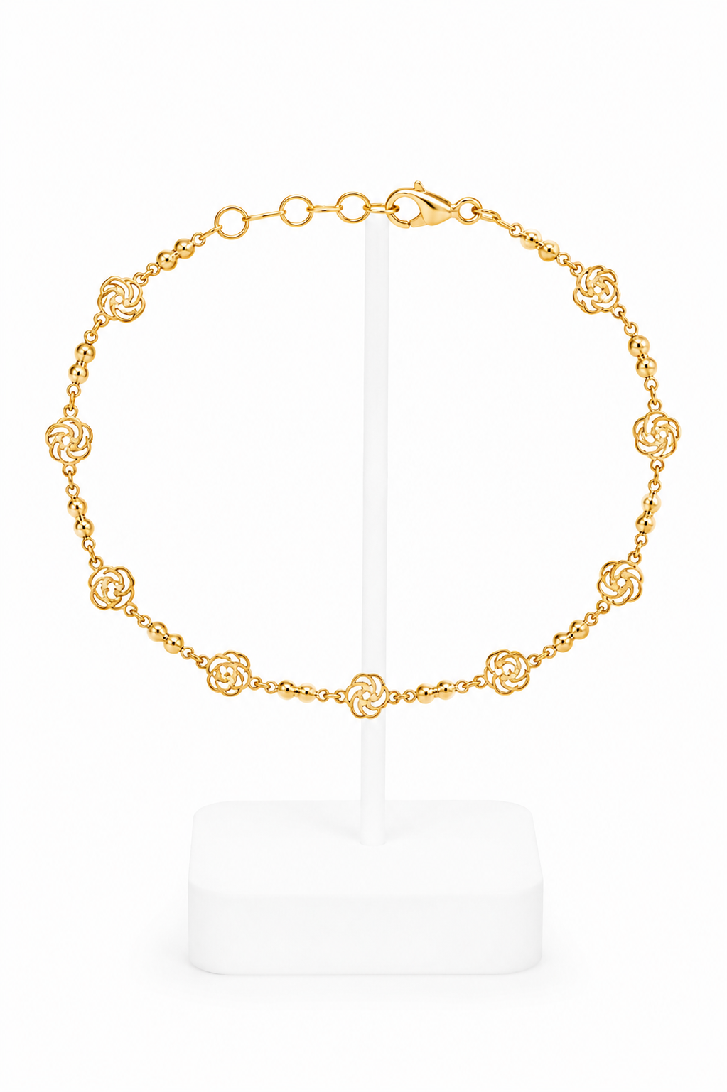 Gold Celtic Knot Rose Chain Anklet
