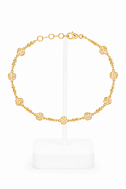Gold Celtic Knot Rose Chain Anklet