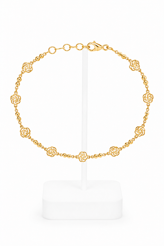 Gold Celtic Knot Rose Chain Anklet