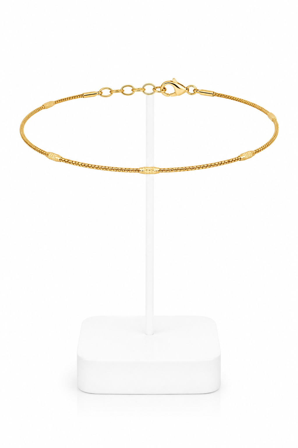Gold Double Snake Bar Chain Anklet