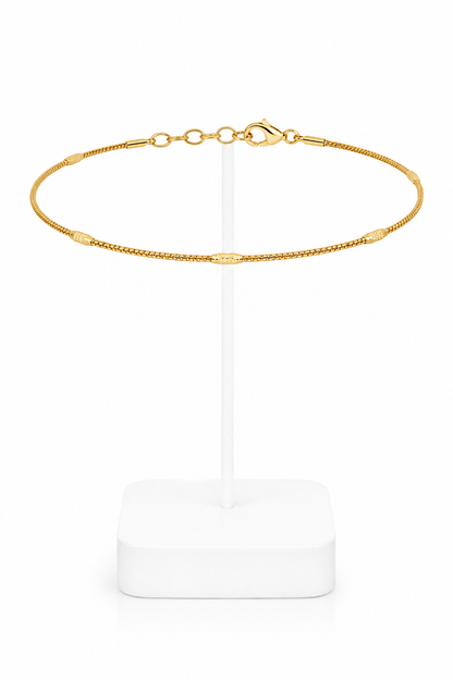 Gold Double Snake Bar Chain Anklet