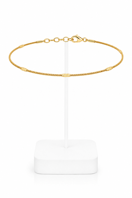 Gold Double Snake Bar Chain Anklet