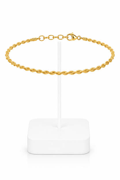 Gold Twisted Rope Chain Anklet