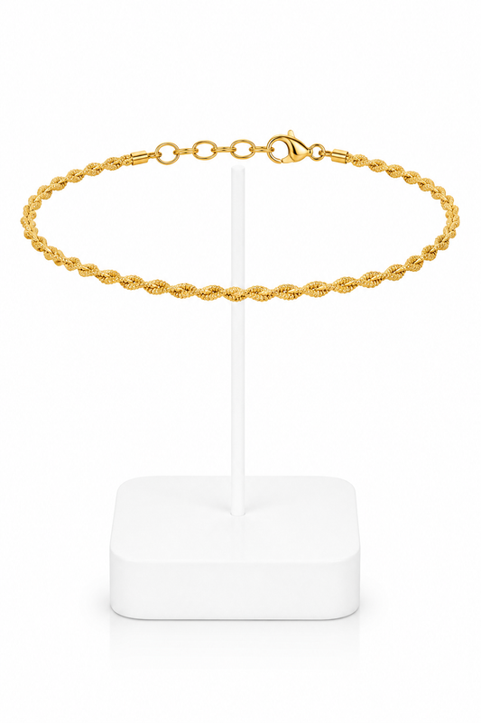 Gold Twisted Rope Chain Anklet