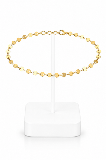 Gold Sequin Disc Chain Anklet