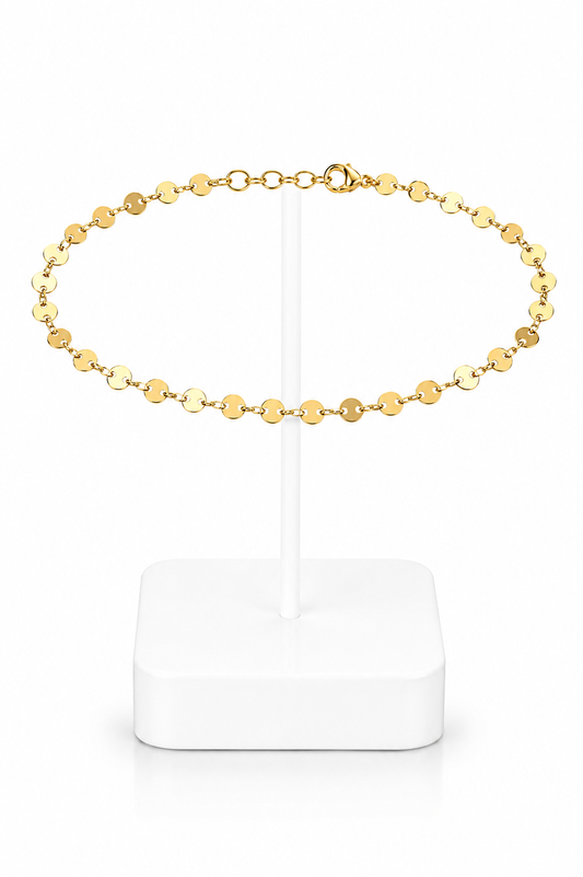 Gold Sequin Disc Chain Anklet