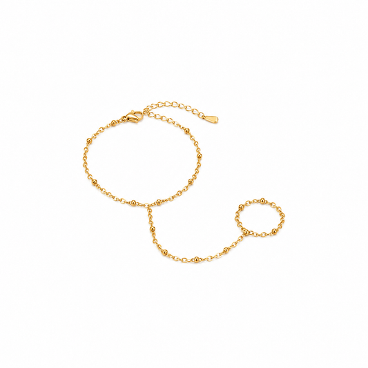 Gold Cable Chain Hand Chain Bracelet - 20cm