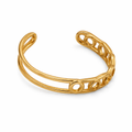 Gold Chain Link Crystal Cuff Ring