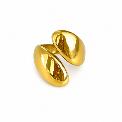 Gold Double Dome Bypass Ring