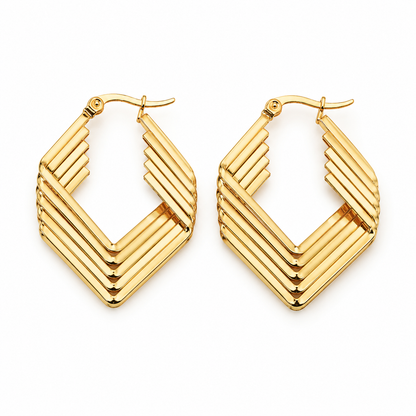 Gold Layered Diamond Hoop Earrings