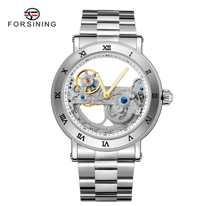 FORSINING Black Skeleton Automatic Watch