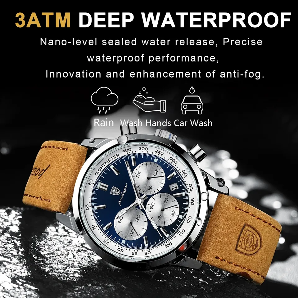 POEDAGAR Chronograph Watch