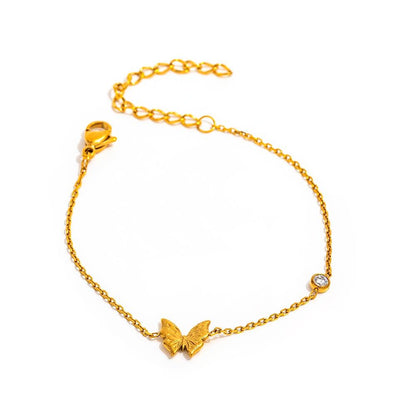 Gold Butterfly & Diamond Bracelet