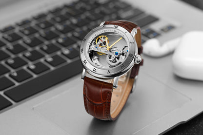 FORSINING Black Skeleton Automatic Watch