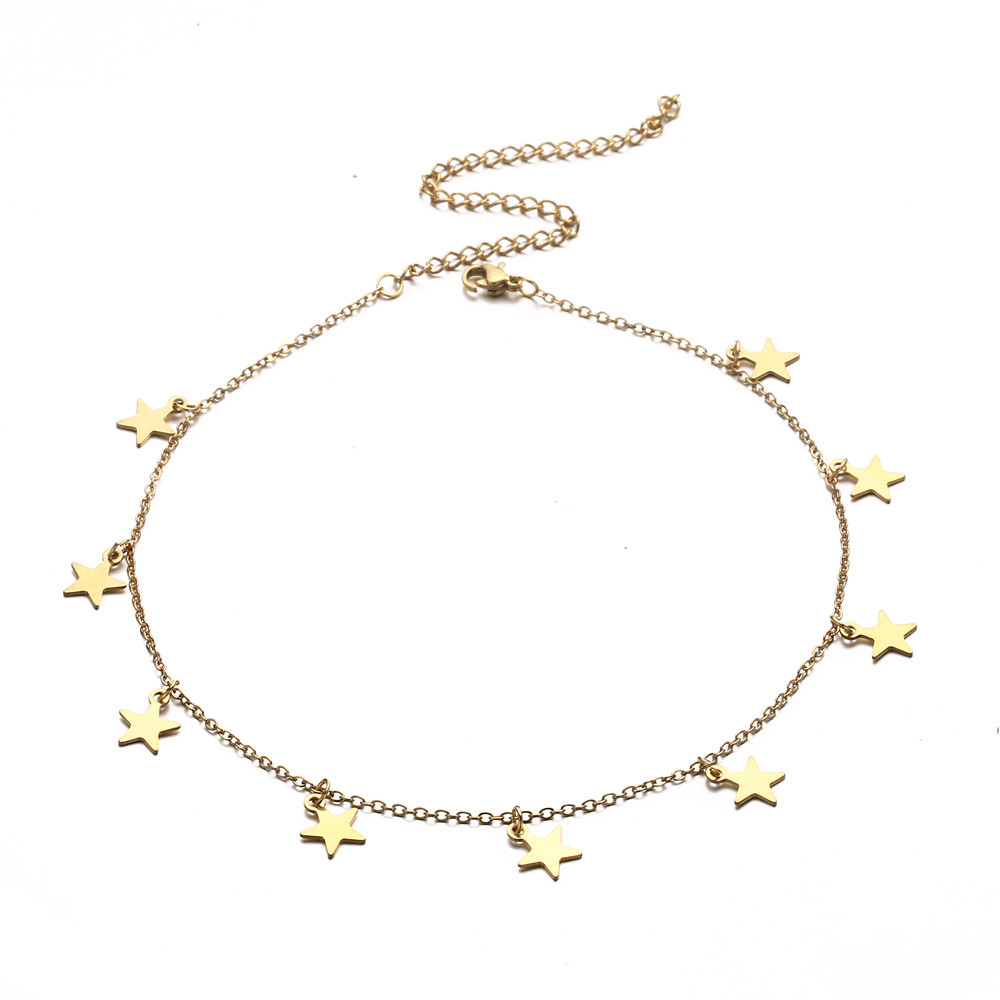 Gold Star Charm Chain Anklet