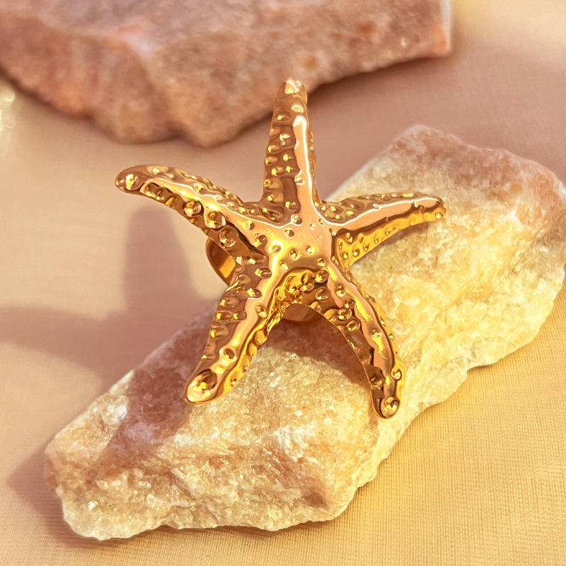 Gold Starfish Statement Ring