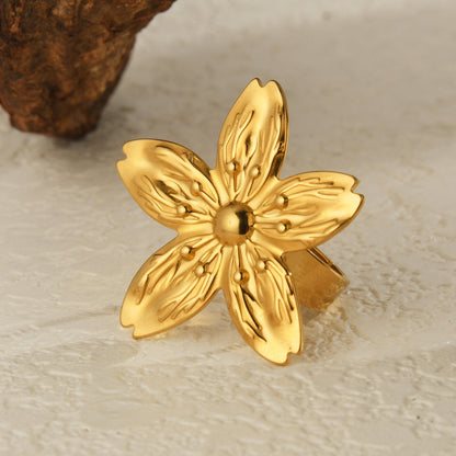 Gold Jasmine Blossom Statement Ring