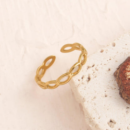 Gold Open Weave Leaf Ring
