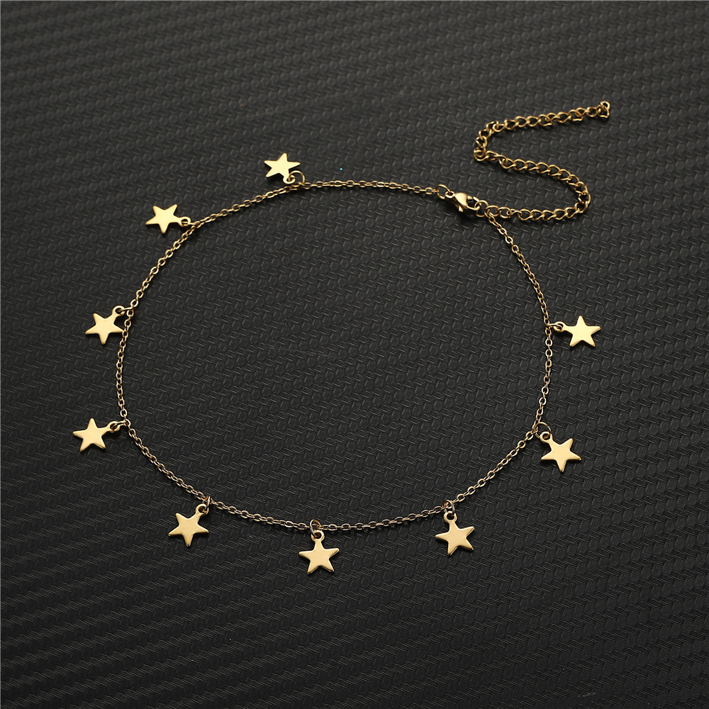 Gold Star Charm Chain Anklet