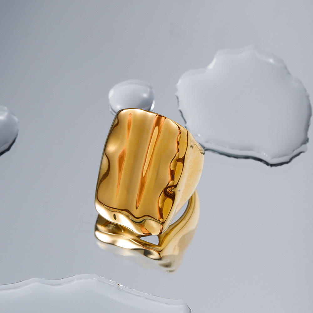 Gold Chunky Square Signet Ring