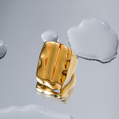 Gold Chunky Square Signet Ring