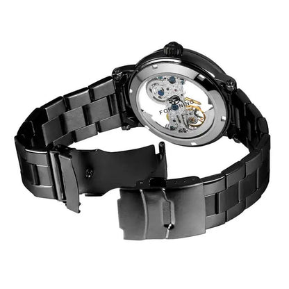 FORSINING Black Skeleton Automatic Watch