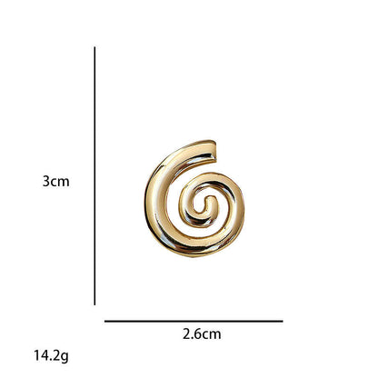 Gold Oversized Swirl Spiral Statement Earrings