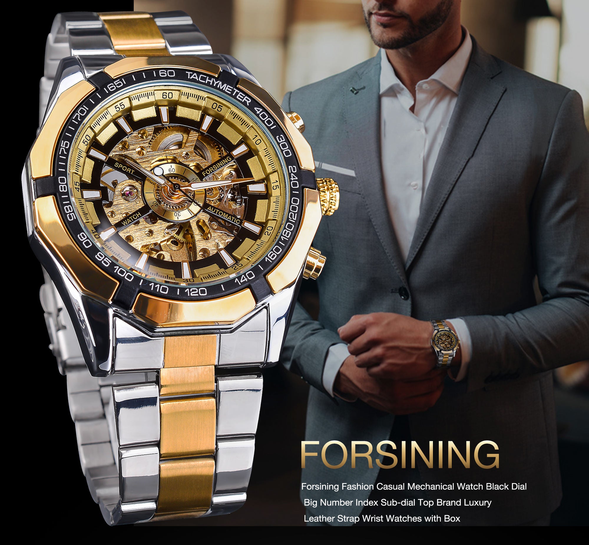 Skeleton Automatic Sport Watch
