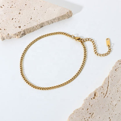 Gold Cuban Link Chain Anklet