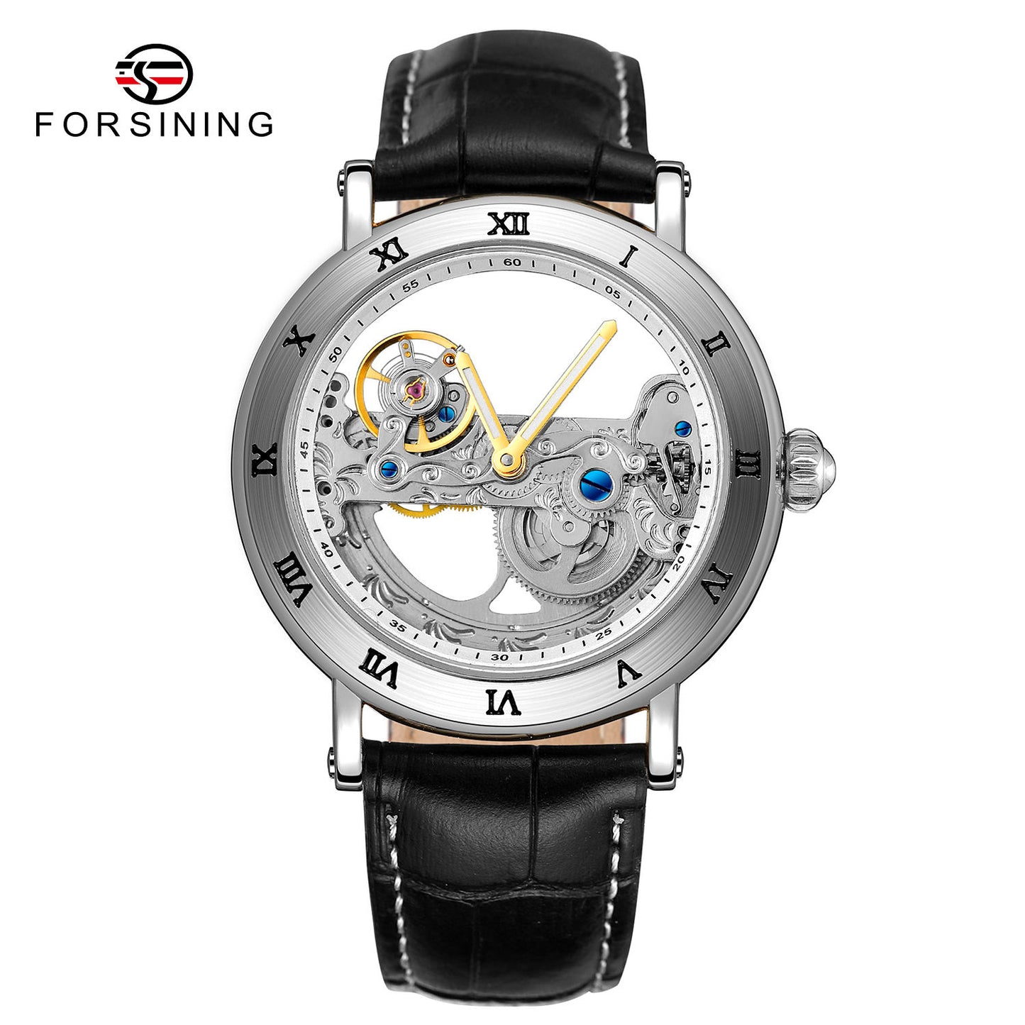 FORSINING Black Skeleton Automatic Watch