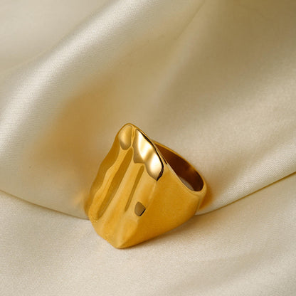 Gold Chunky Square Signet Ring