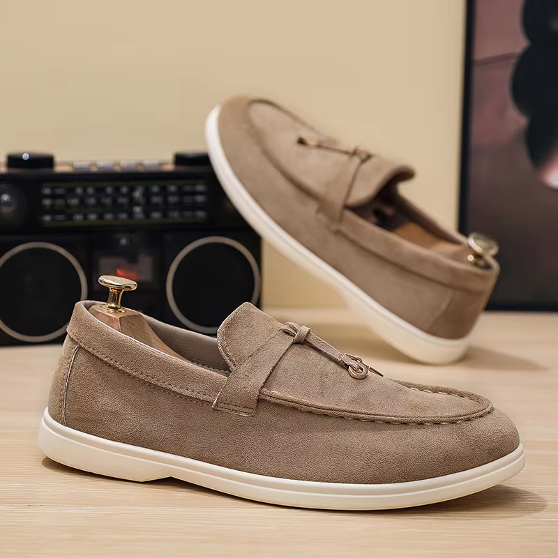Men's Suede Tassel Loafers – Slip-On Casual Shoes | Blue, Khaki & Grey